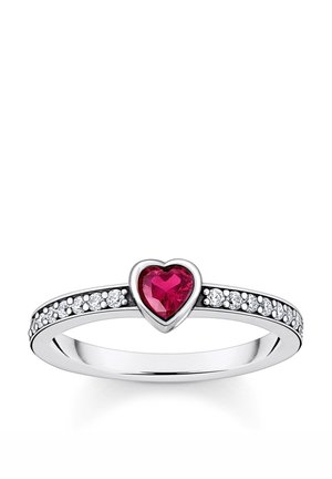 SOLITAIRE RED HEART SHAPED STONE - Ring - red