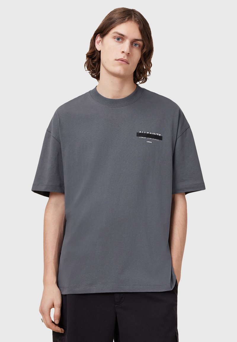 AllSaints REDACT CREW - Camiseta estampada - anthracite grey