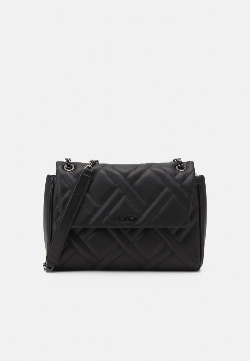 Calvin Klein QUILT FLAP XBODY Across body bag black/mottled black