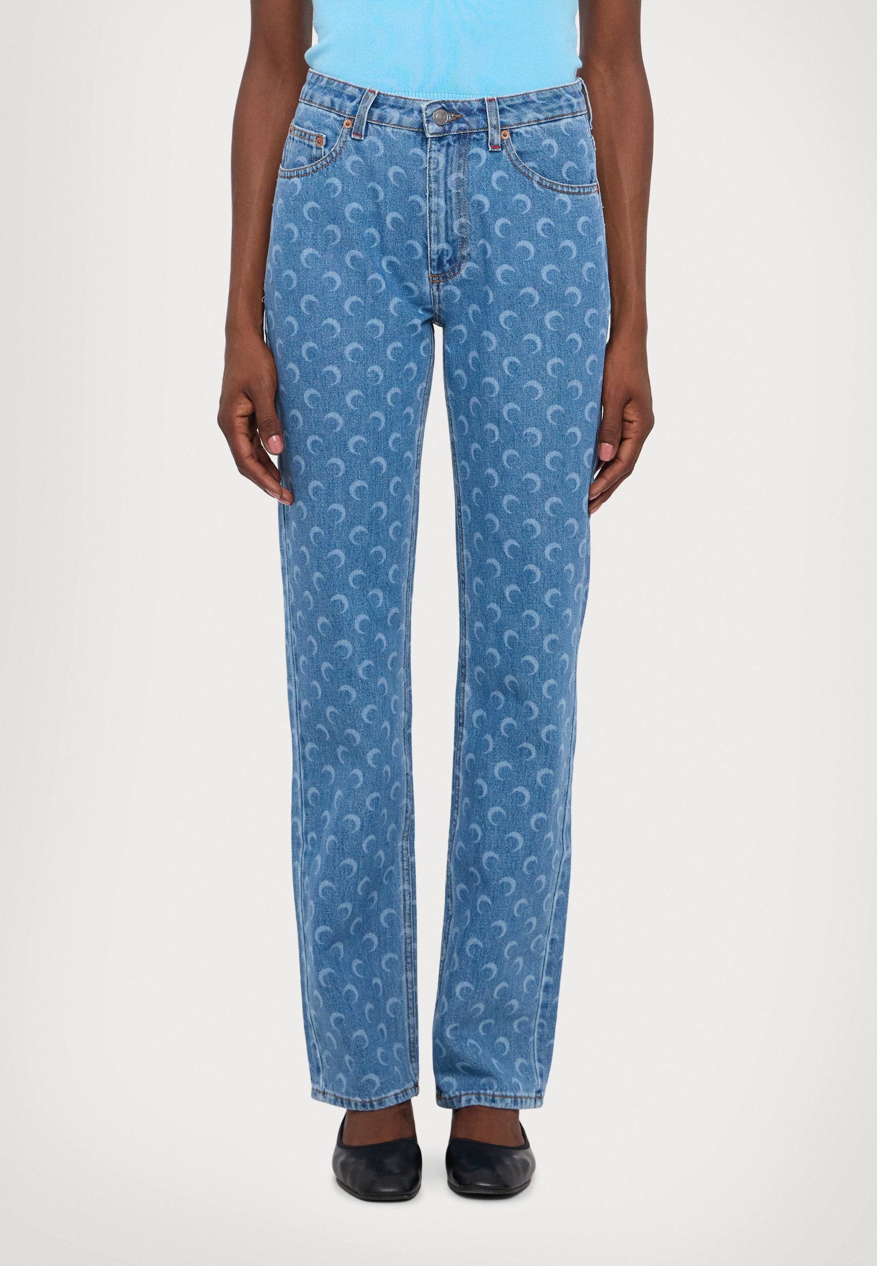 Marine Serre Moon Laser ッグジーンズ 新月プリント