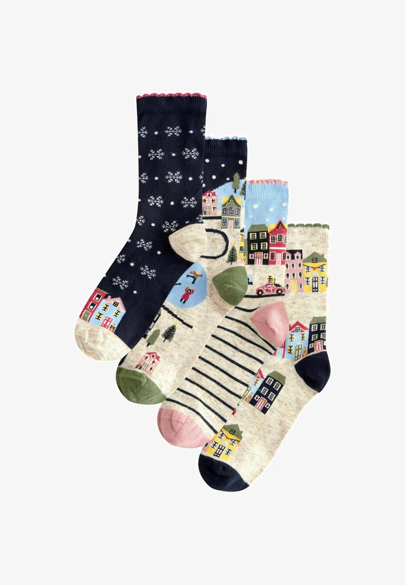 Next CHRISTMAS PATTERN 4 PACK. REGULAR FIT - Sokken - scenic houses in snow