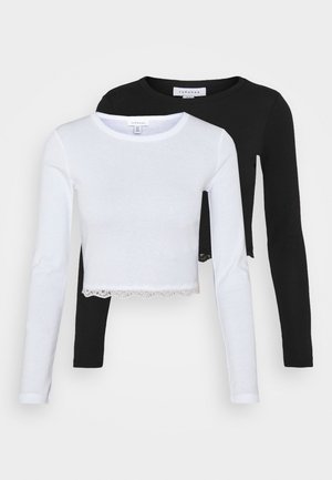 2 PACK - Maglietta a manica lunga - black/white