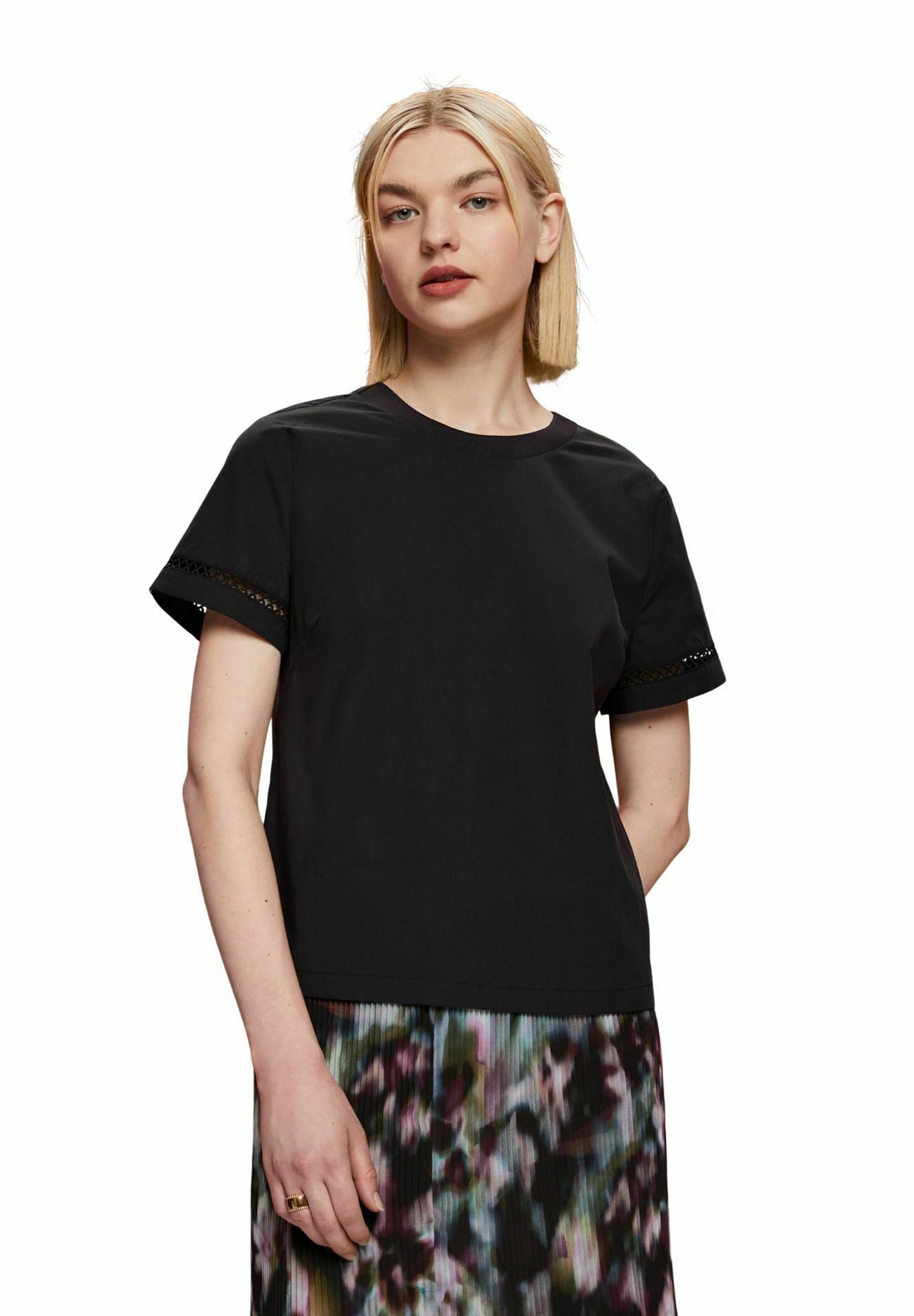 Blouse Tunique Noire Esprit - Taille S/36 - Coton - Manches Longues - Occasion Très Bon État
