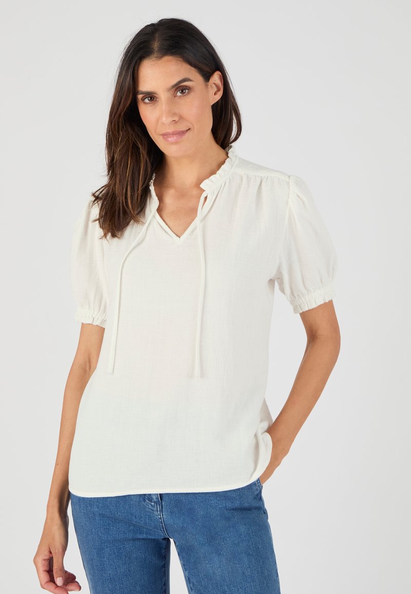 Damart GAZE DE - Blouse - blanc cassé