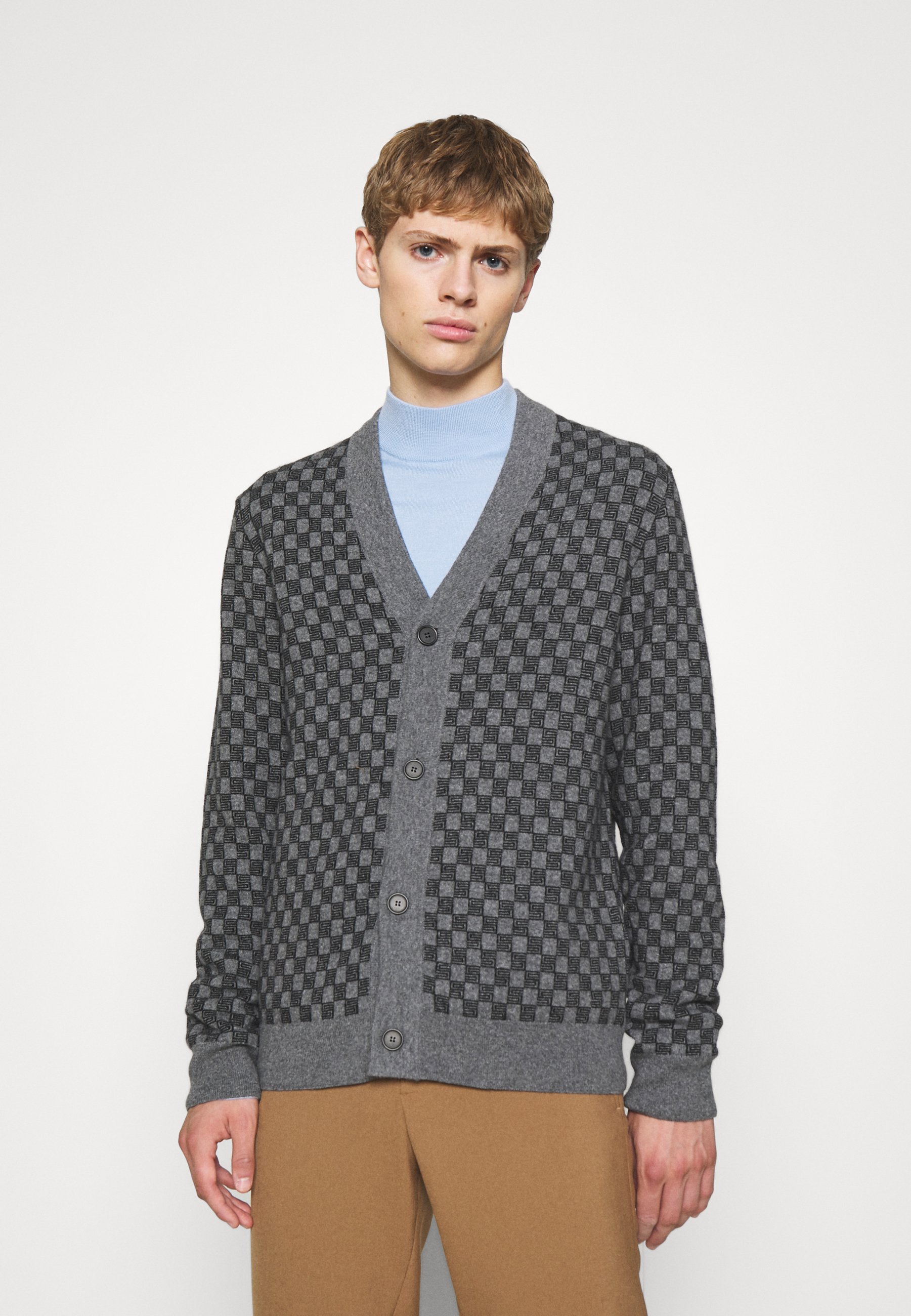 sandro check cardigan