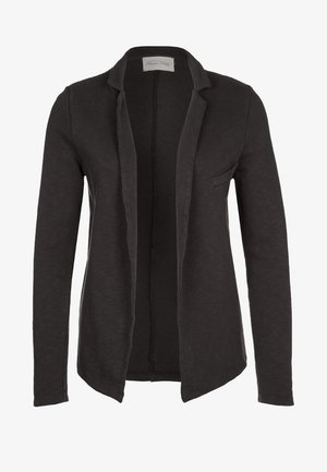 Černé sako s otevřeným předním dílem, dlouhými rukávy a klopovým límcem s výřezem, s kapsou na levé straně na hrudi.