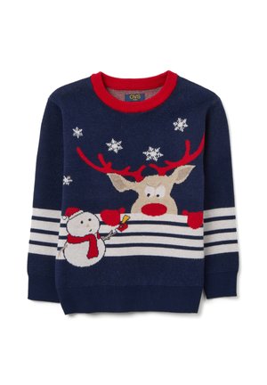 REGULAR FIT STRIPED CHRISTMAS - Pullover - white/blue/red