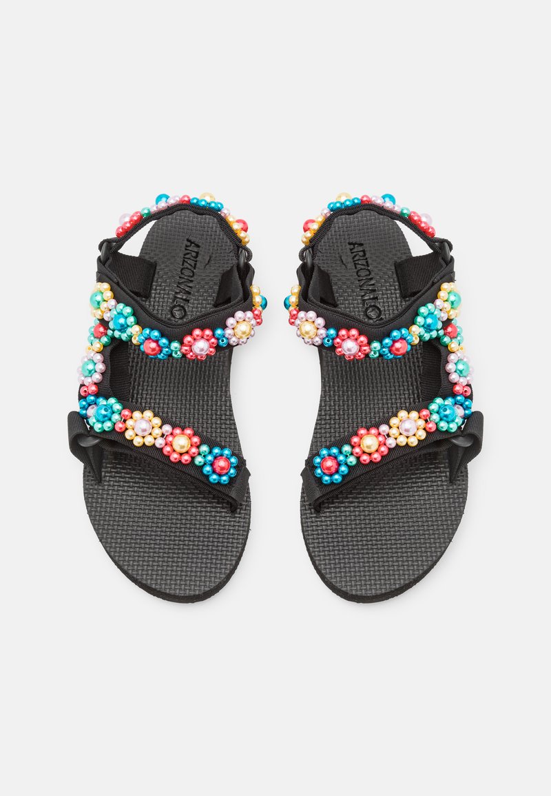 Embellished Sandals Trekky Pearl Sandals Black Sandals Trekky