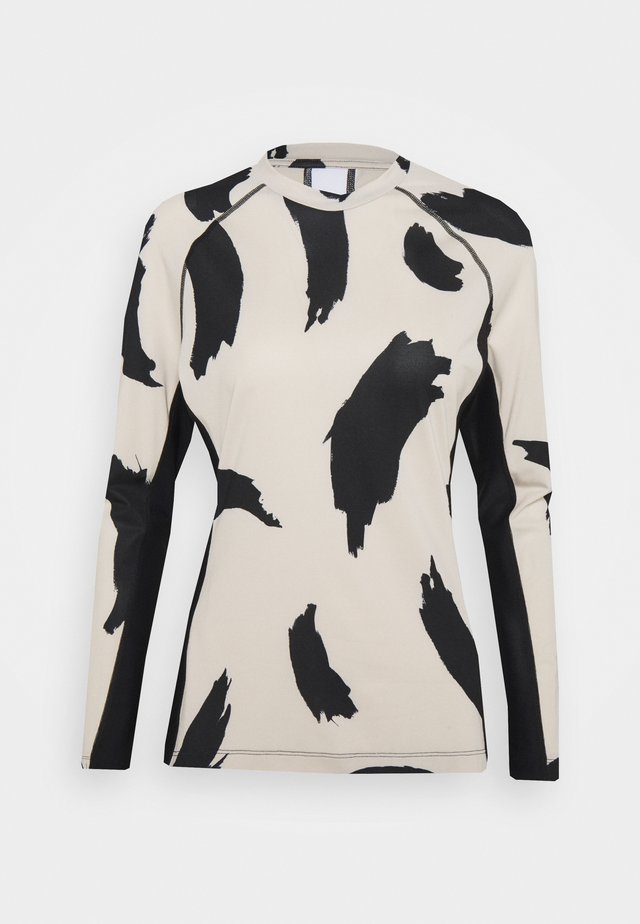 SLIM TEE - Longsleeve - off white/black