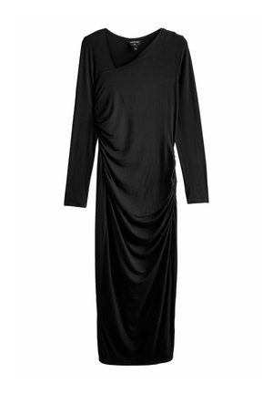 ROUCHED LONG SLEEVE BODYCON - Dolga obleka - black