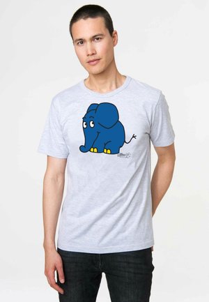 Print T-shirt - grau meliert