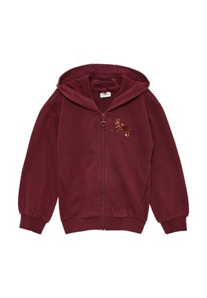 MIT ARTWORK AM RÜCKEN - Sweatjacke - bordeaux