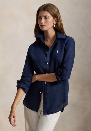 CLASSIC FIT LINEN SHIRT - Paitapusero - tidal navy