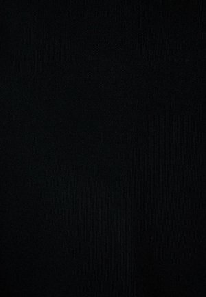 Solid sort tekstilstof med synlig fin strikket struktur og subtile skyggeeffekter.