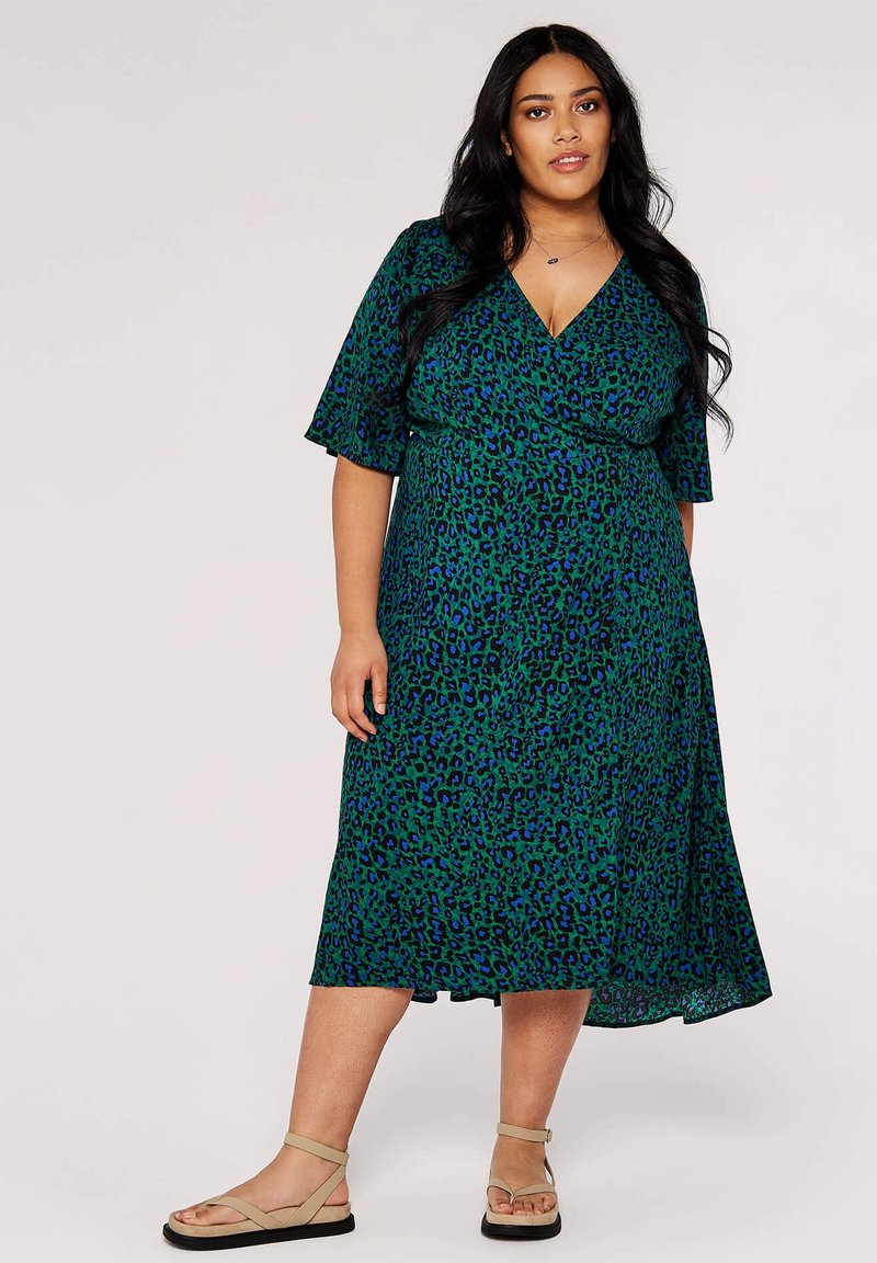 Apricot CURVE ANIMAL PRINT WRAP Day dress green Zalando