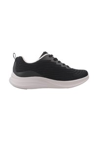  scarpa sportiva nera con tomaia in maglia testurizzata, suola in gomma e soletta bianca. Presenta cinque asole e un'anello posteriore per una facile calzata.