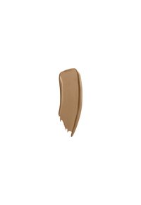 Krämig beige makeup-swatch med en slät textur, något glansig yta och oregelbunden kant på en vit bakgrund.