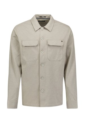 NO EXCESS, MELANGE TWILL OVERSHIRT - Shirt - light brown