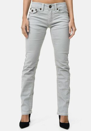 DICKE NAHT STRETCH WESTERN STYL - Slim fit jeans - hellgrau