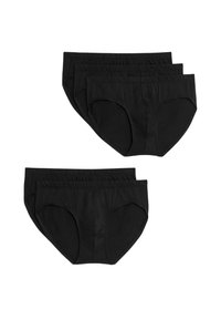 Schwarze Baumwollslips im vierer Pack. Mit elastischem Bund und glatter Textur in klassischer Slip-Silhouette.