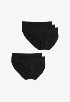 Zwarte katoenen slips in een verpakking van vier. Voorzien van elastische taillebanden en een gladde textuur met een klassieke slip-silhouet.