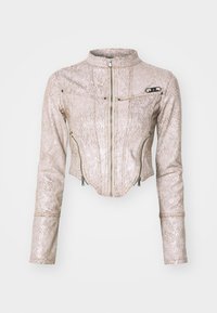 CORSET JACKET - Imiteret læderjakke - brown