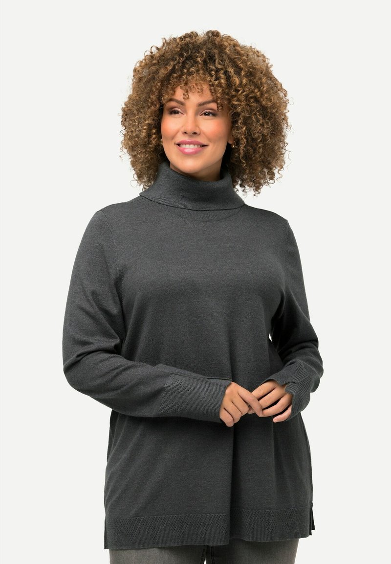 Ulla Popken ROLLKRAGEN BÜNDCHEN - Pullover - medium gray melange