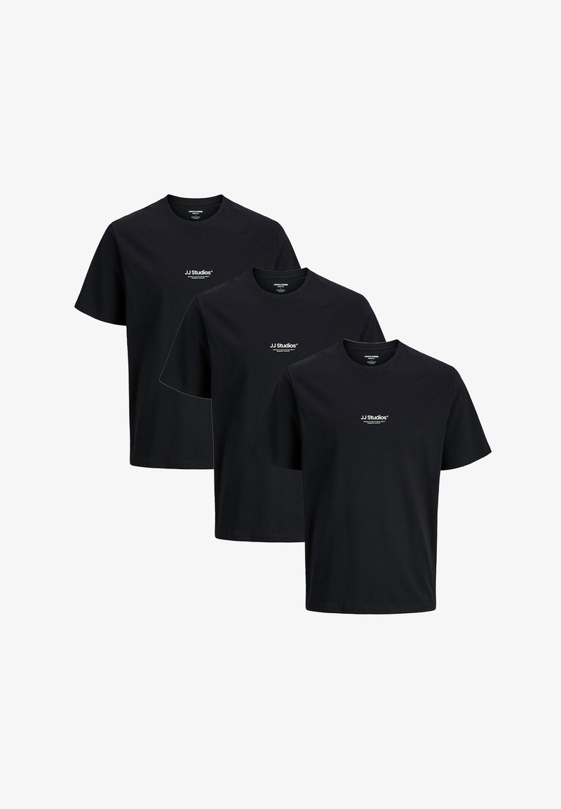 Jack & Jones 3ER PACK SOHO - T-shirt print - schwarz