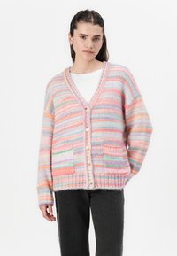 Pieces PCORMAN V NECK CARDIGAN - Gilet - pink/multi-coloured