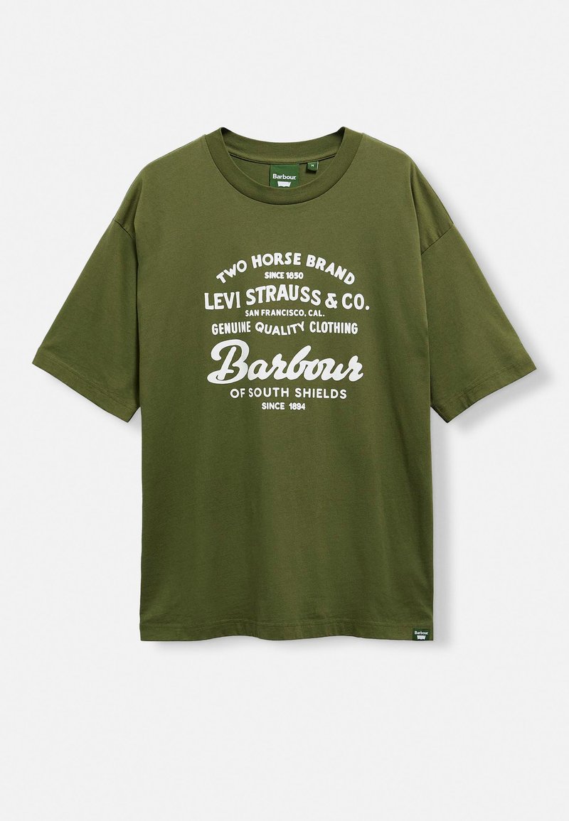 Barbour T-shirt print olijfgroen