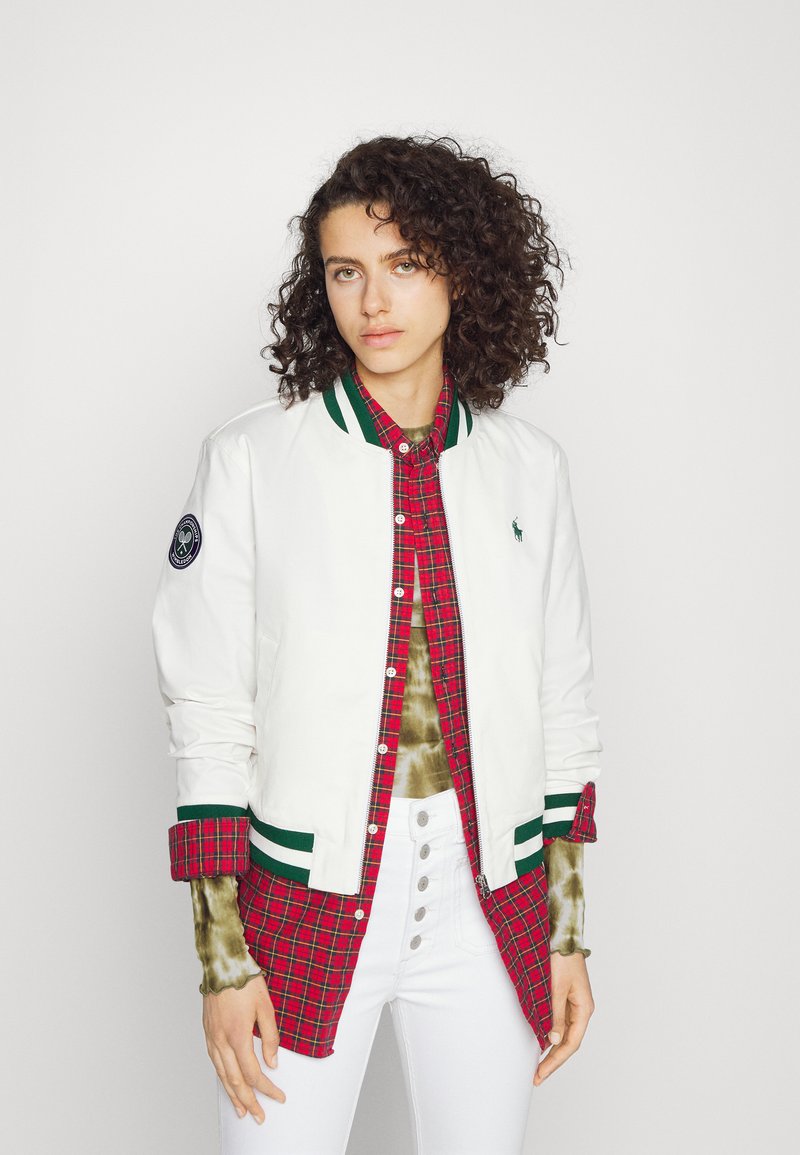 Polo Ralph Lauren VARSITY BOMBER Bomber Jacket deckwash white/white