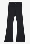 FLARED MID RISE LEGGINGS WITH OVERLAP V-WAISTBAND - Trikoot - black