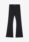 FLARED MID RISE LEGGINGS WITH OVERLAP V-WAISTBAND - Legingi - black