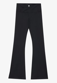 FLARED MID RISE LEGGINGS WITH OVERLAP V-WAISTBAND - Trikoot - black