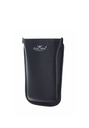 Étui à lunettes en cuir noir avec logo blanc "Golden Head Germany" embossé à l’avant, conçu pour protéger et ranger les lunettes.