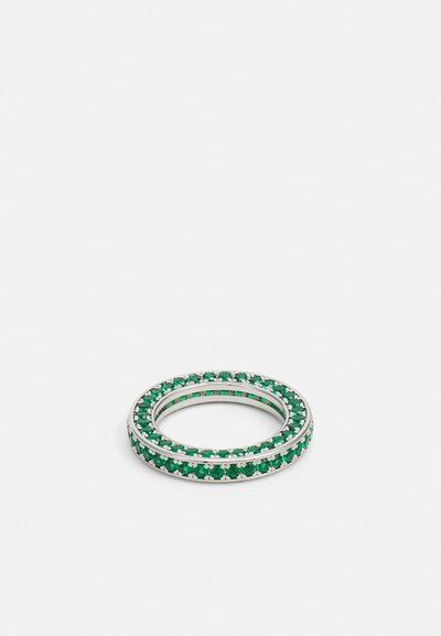 EMILI JUSTINE PAVE - Anillo - silver-coloured/emerald