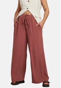 Yours Clothing WIDE LEG - Housut - burnt orange