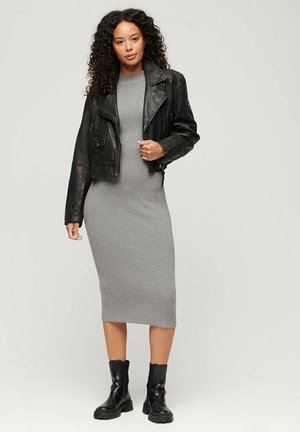 Leren jas - smoke grey