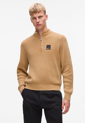 RELAXED HALF-ZIP - Pulóver - chipmunk