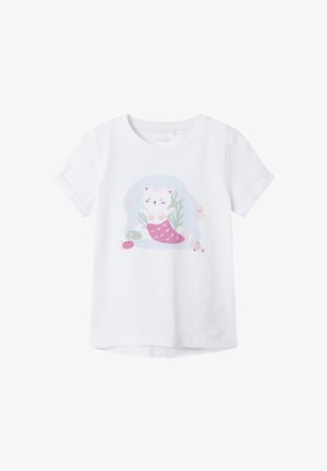 Name it, NMFVIX SS TOP - Camiseta estampada - bright white