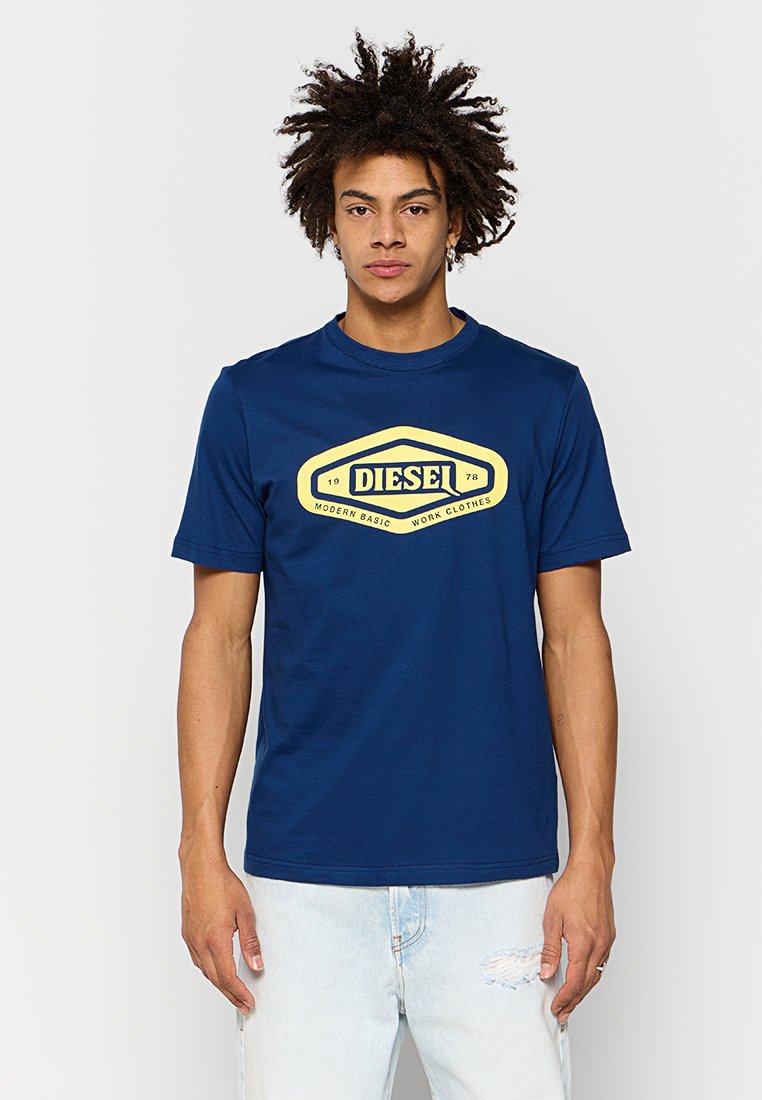 Diesel T-shirt print donkerblauw