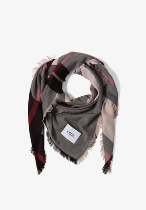 Cecil, CHECKED SCARF WITH FINE FRINGES - Foulard - berry red
