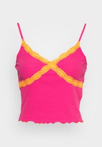 Não selecionado, beetroot purple detail/flame orange lace + overlock