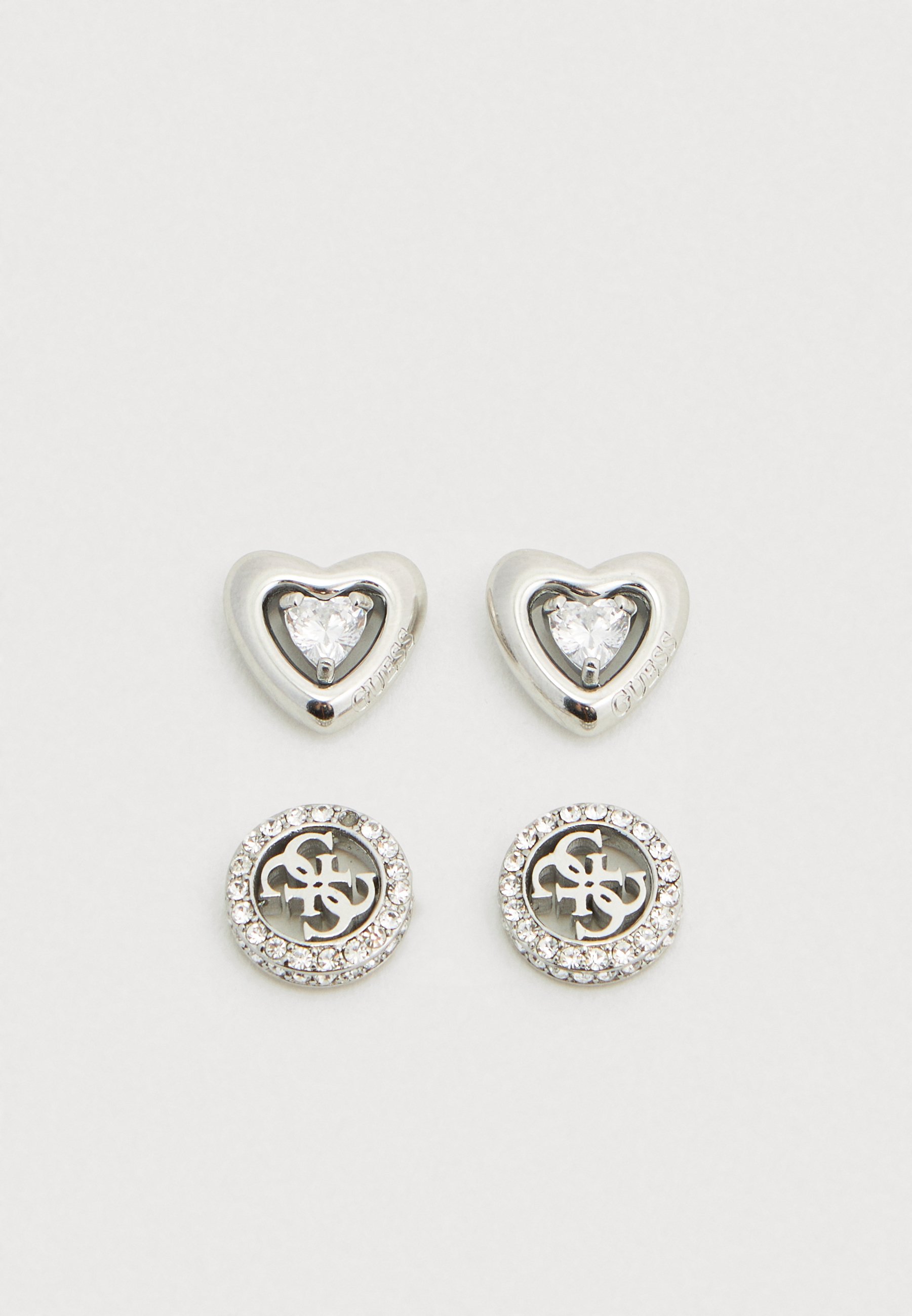 GUESS Basic Silver Small Oval Logo Hoop Earrings GUESS Basic Silver Small Oval Logo Hoop Earrings