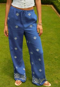 Next EMBROIDERED WIDE LEG - Kalhoty - blue