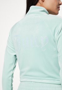 Juicy Couture COLOURBLOCK CROPPED TRACK  - Mikina so zipsom - greyed jade