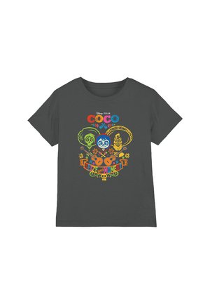 Print T-shirt - mottled dark grey