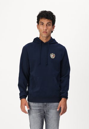 Marine hoodie van een katoenmix, met een voorste kangoeroezak, een trekkoord capuchon en een decoratieve logo met laurier, met een gestructureerde afwerking.