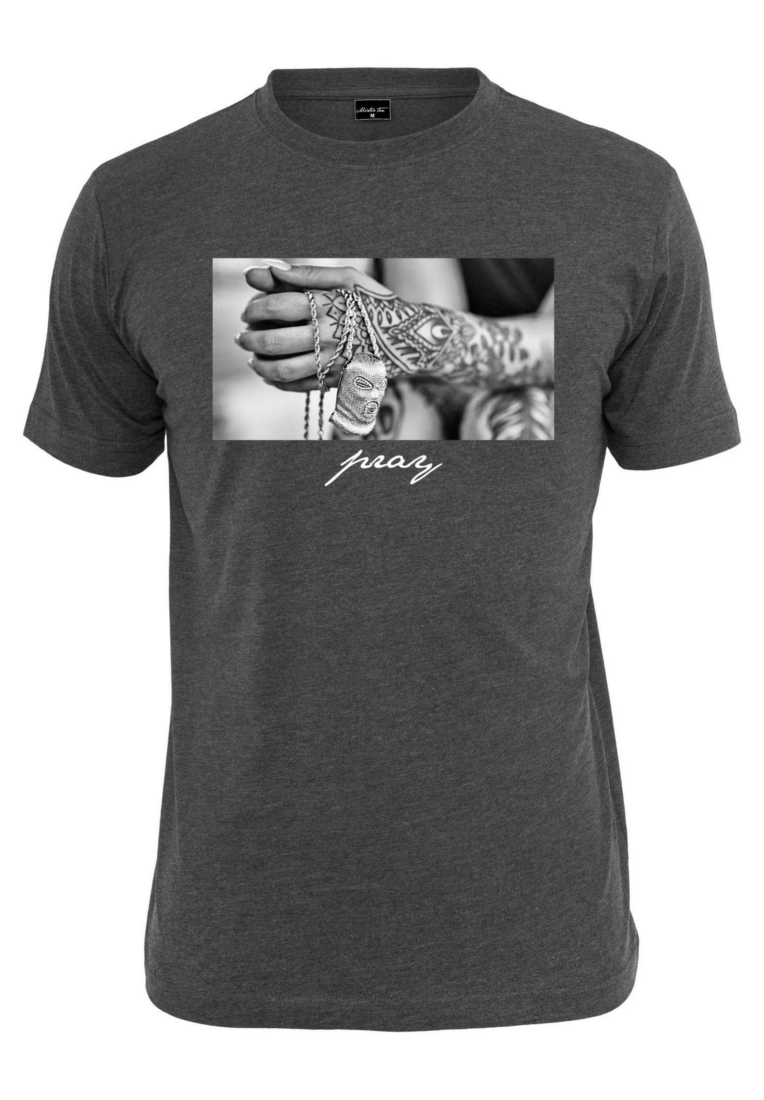 Mister Tee PRAY Print T-shirt charcoal/dark grey
