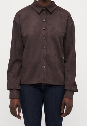 Overhemdblouse - dark brown
